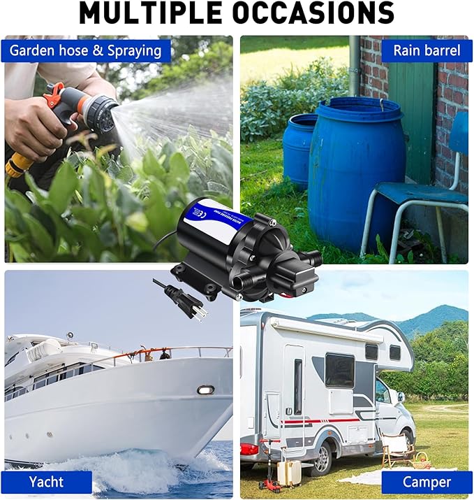 110V On Demand Water Pump 50 psi Water Pressure Booster for Home Utility Water Transfer Circulating Pump for Garden Hose Parts Washer Pump-VerdiqueGarden