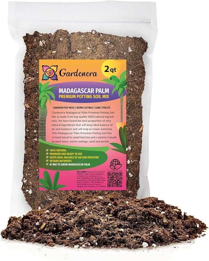 Elevate Your Madagascar Palm Oasis with Gardenera's Organic Potting Mix - Tailored for Robust Palms and Striking Form - 2 Quart-VerdiqueGarden