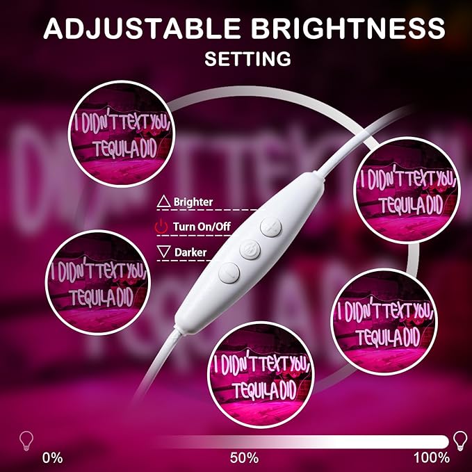 I Didn't Text You, Tequila Did Neon Sign for Wall Decor,Neon Light for Bedroom Bar Man Cave Business Bar Decoration-VerdiqueGarden