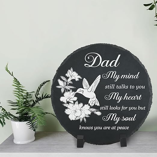 Dad Memorial Stone for Garden Memorial Plaque Father Sympathy Stepping Stone for Loss of Father in Loving Memory of Dad Memorial Grave Stone TNA21-VerdiqueGarden