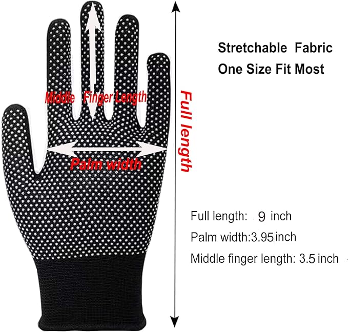 24Pcs Work Gloves Anti-slip Knitted Stretchy Cloth Glove Thin Moist Glove Liners-VerdiqueGarden