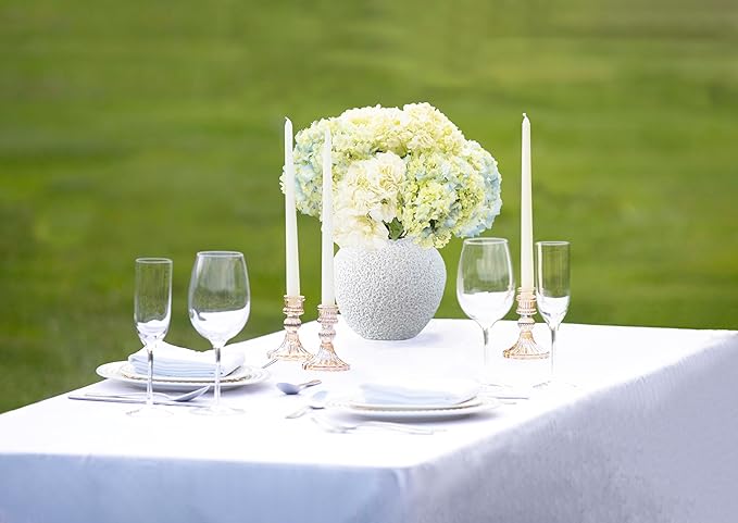 White Ceramic Vase Flower Vase, Big Textured Round Vase for Centerpieces, Kitchen, Living Room, Bedroom Decor Gifts-VerdiqueGarden