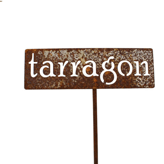 Classic Metal Garden Markers 19 Inches Tall (tarragon, Naturally Rusted)-VerdiqueGarden