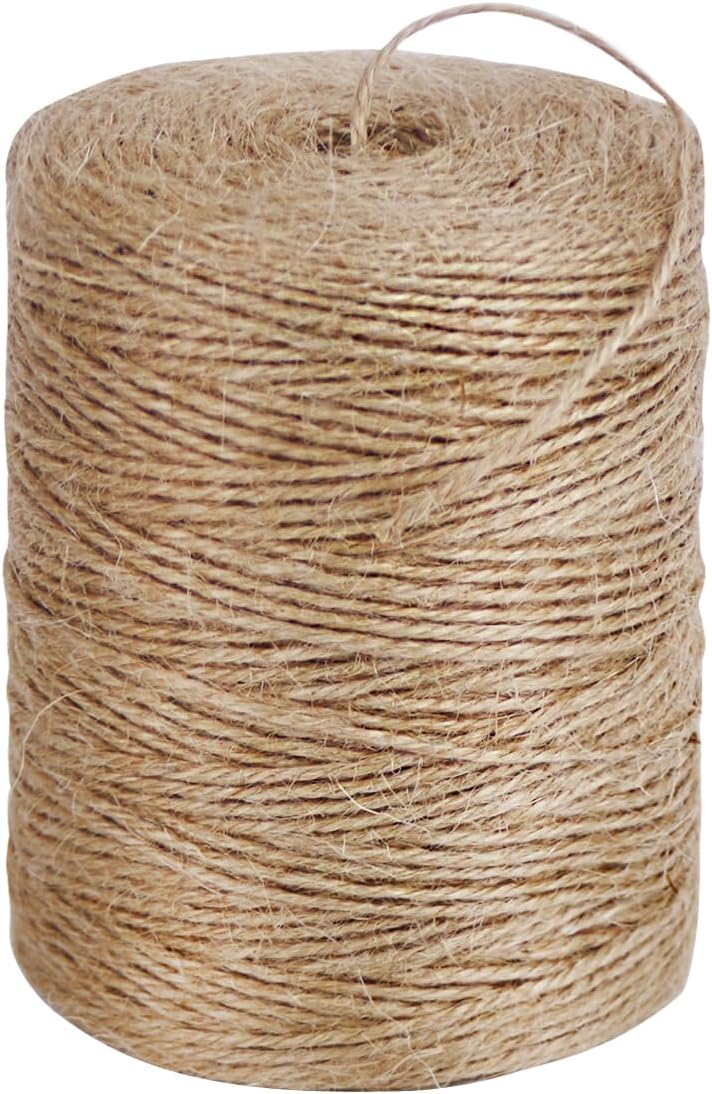 PerkHomy Natural Jute Twine 1800 Feet Long Twine String for Crafts Gift Wrapping Packing Gardening Crochet Knitting Macrame Decor (800 FT * 2mm (3Ply))-VerdiqueGarden