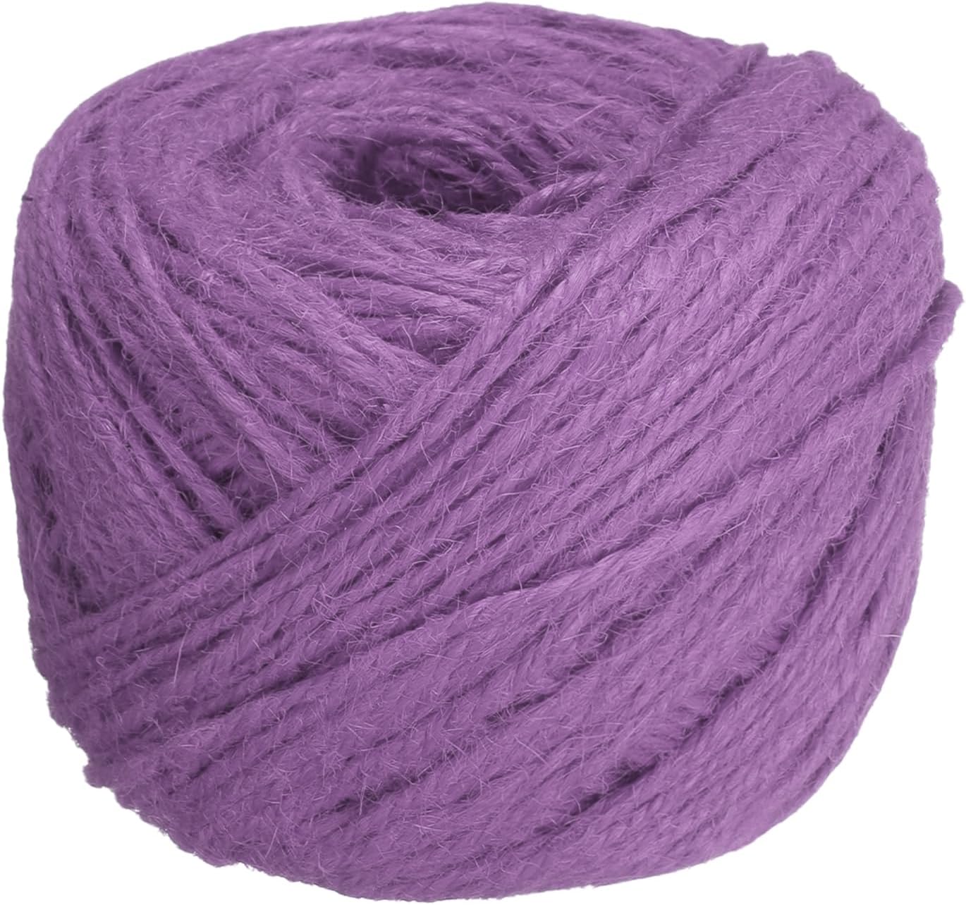 uxcell 328 Feet Natural Jute Twine String,2mm Thin Garden Twine Rope Colored Plant String Cord for DIY Art Crafts Gift Wrapping Decoration Packing Gardening Plant Hanger,Light Purple-VerdiqueGarden