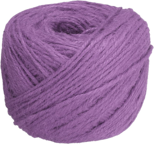 uxcell 328 Feet Natural Jute Twine String,2mm Thin Garden Twine Rope Colored Plant String Cord for DIY Art Crafts Gift Wrapping Decoration Packing Gardening Plant Hanger,Light Purple-VerdiqueGarden