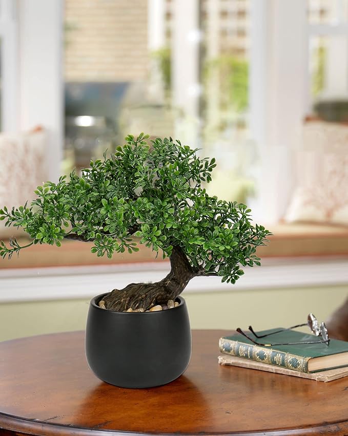 Artificial Bonsai Tree Juniper Faux Plants Indoor Fake Plants Decor with Ceramic Pots for Home Table Office Desk Bathroom Shelf Bedroom Living Room Farmhouse Decorations-VerdiqueGarden