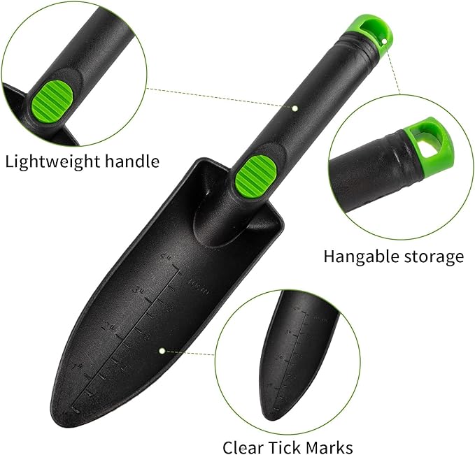 Hoe Garden Tool Set, 3 Piece Handheld Gardening Tools includs Garden Hoe and Cultivator Combo, Mini Hand Rake and Garden Trowel Outdoor Heavy Duty Garden Tools for Weeding or Digging-VerdiqueGarden