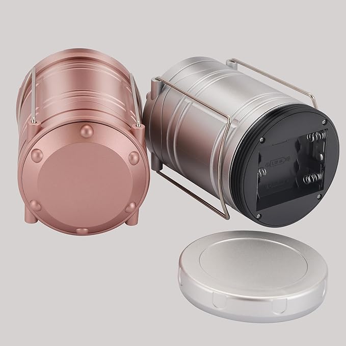 Lichamp LED Camping Lantern, 4 Pack Battery Powered Flashlight for Power Outages, Portable Collapsible Hanging Light Essential for Home, Outdoor, Emergency Lamp Survival Kit Gear for Hurricane, C3-VerdiqueGarden