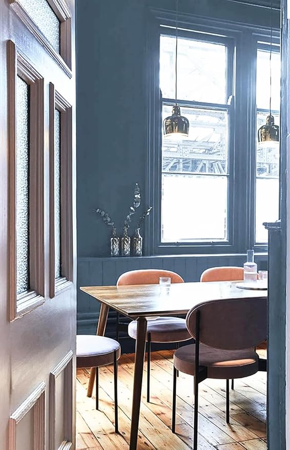 Dimoon 118''x17.7'' Blue Peel and Stick Wallpaper Contact Paper Modern Self Adhesive Wall Paper Removable Renter Friendly Textured Solid Color Shelf Cabinet Vinyl Roll (118''x17.7'',Blue Grey)-VerdiqueGarden