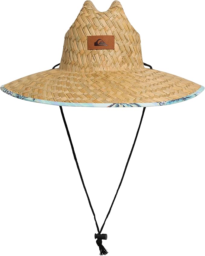 Quiksilver Men's Wide Brim Outdoor Lifeguard Straw Sun Hat-VerdiqueGarden