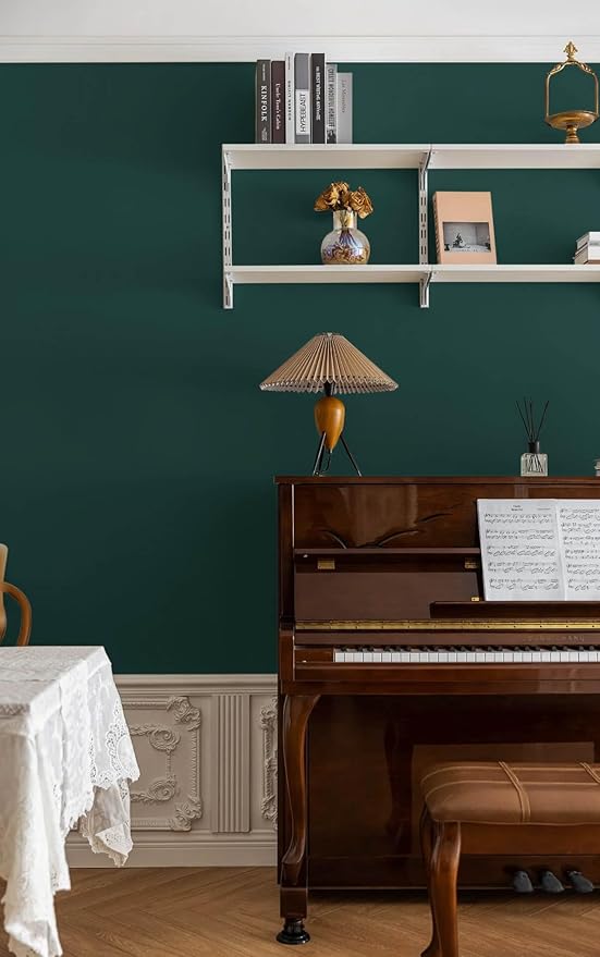 Dimoon 393''x17.7'' Green Peel and Stick Wallpaper Contact Paper Modern Self Adhesive Wall Paper Removable Renter Friendly Textured Solid Color Shelf Cabinet Vinyl Roll (393''x17.7'',Palegreen)-VerdiqueGarden