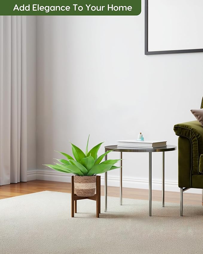 Velener Fake Agave with Rattan Pot, Artificial Plant Outdoor Agave - Fake Sucuulents Plants for Indoor and Outdoor Decor(16 Inch)-VerdiqueGarden