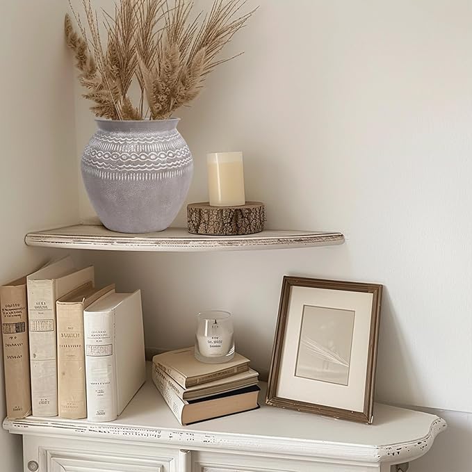 Quoowiit Ceramic Rustic Farmhouse Vase, Distressed Flower Vase for Home Decor, Boho Decorative Vases for Centerpiece Table Decorations, Vases for Living Room Kitchen Entryway Mantle Shelf Decor-VerdiqueGarden