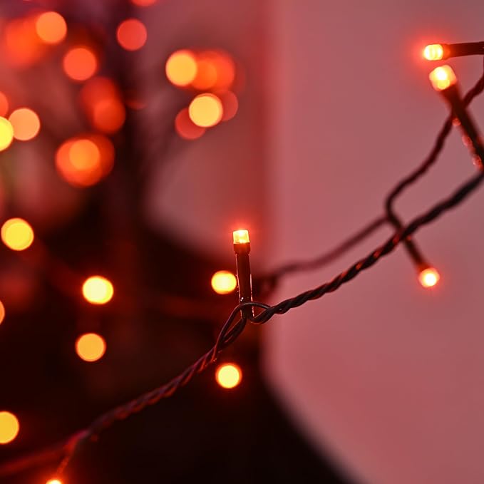 600 LED Halloween Lights, 216 FT Waterproof Halloween String Lights, Orange Halloween Lights Outdoor with 8 Lighting Modes for Halloween Outdoor Party Yard Garden Decoration-VerdiqueGarden