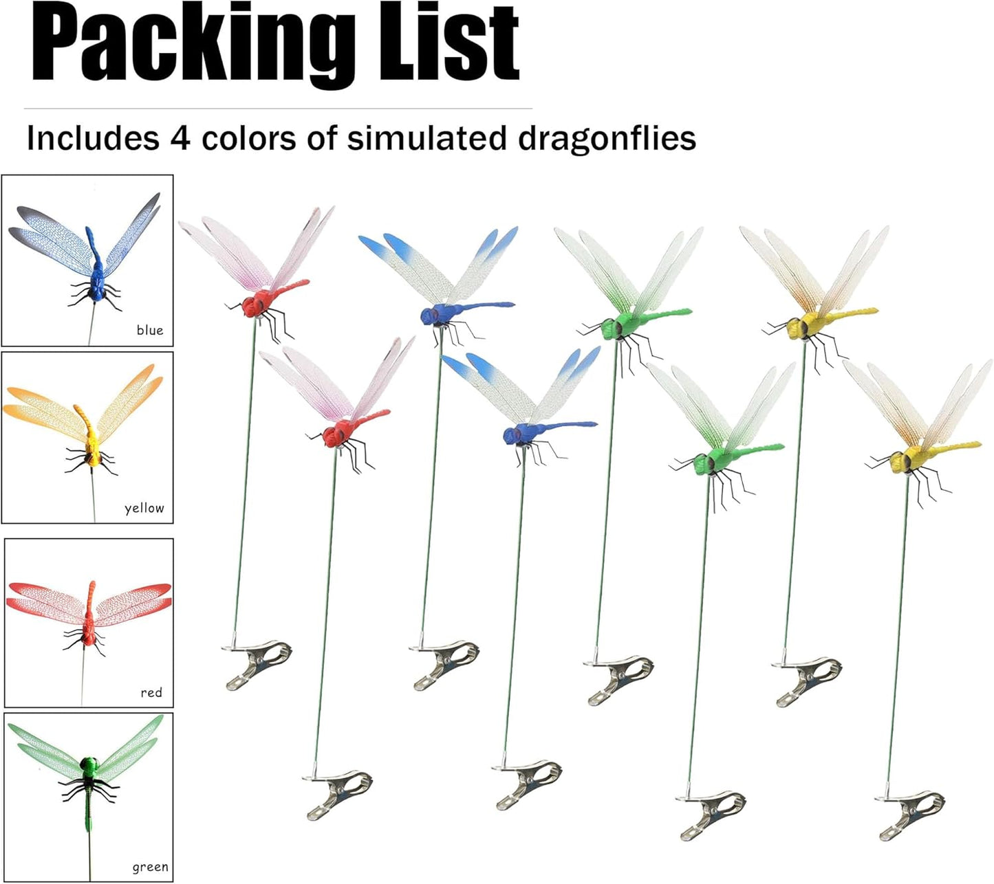 8Packs Fake, 3D Outdoor Simulation, Natural Organic Concept Insert Pole Clip, Gardening Decoration Insert Plaque Yard Ornaments Outdoors-VerdiqueGarden