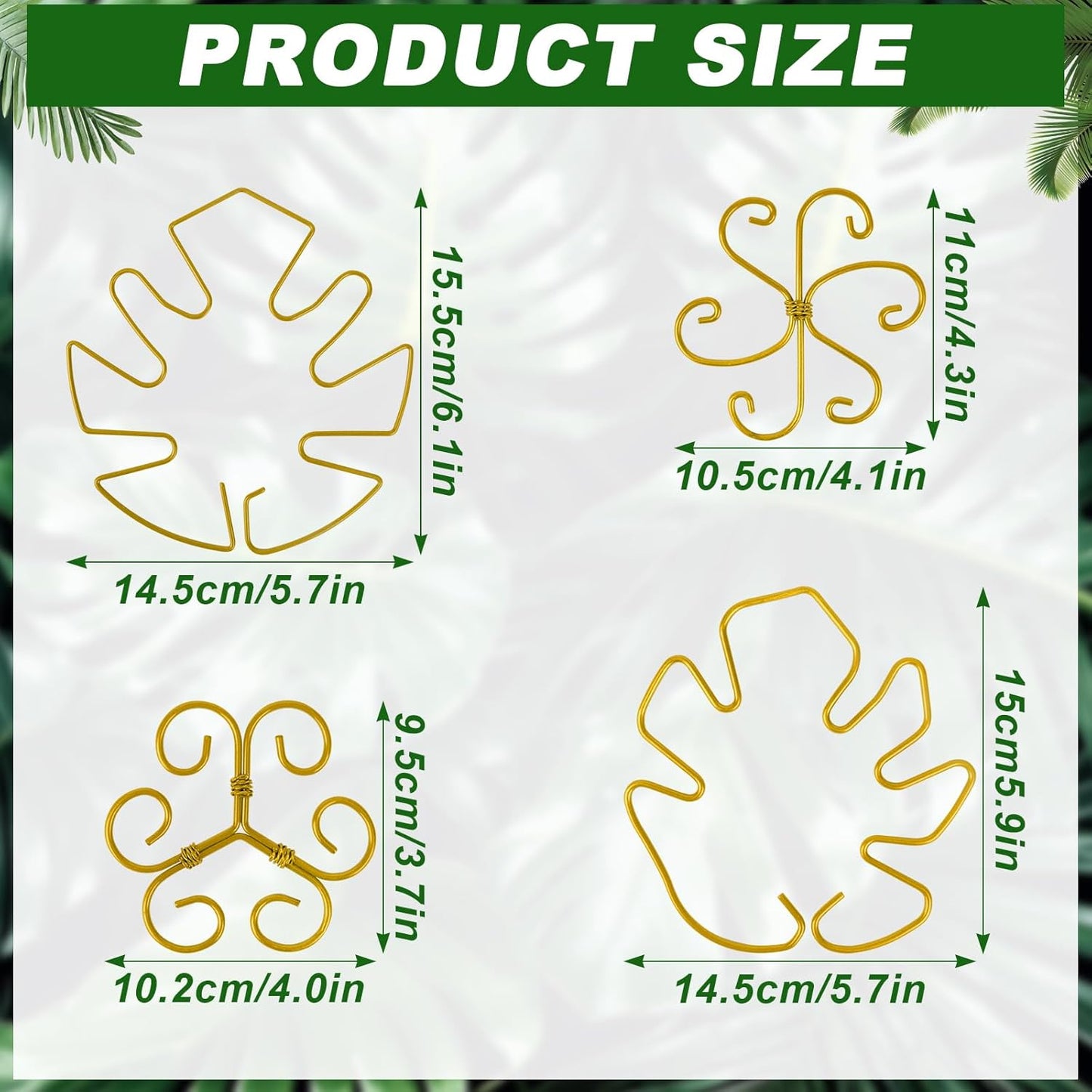 4 Pcs Metal Plant Stem Support Holder Monstera Plant Support Monstera Stabilizer for Outdoor & Indoor Growing Climbing Plants Stabilization and Support-VerdiqueGarden