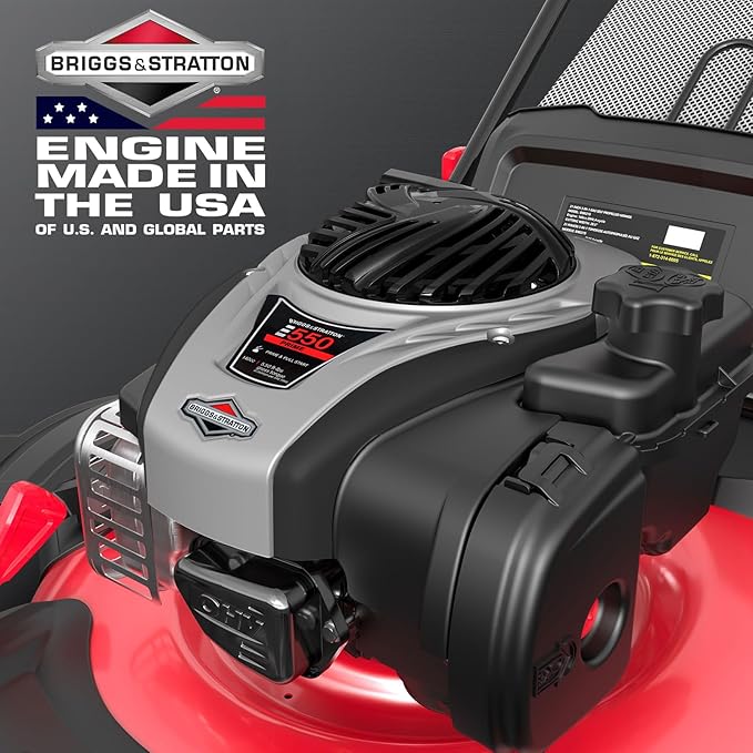 PowerSmart Self Propelled Gas Lawn Mower, 22-Inch with 140cc Briggs and Stratton E550 Engine 3-in-1 Rear-Wheel Drive Lawnmower with Bagging-VerdiqueGarden