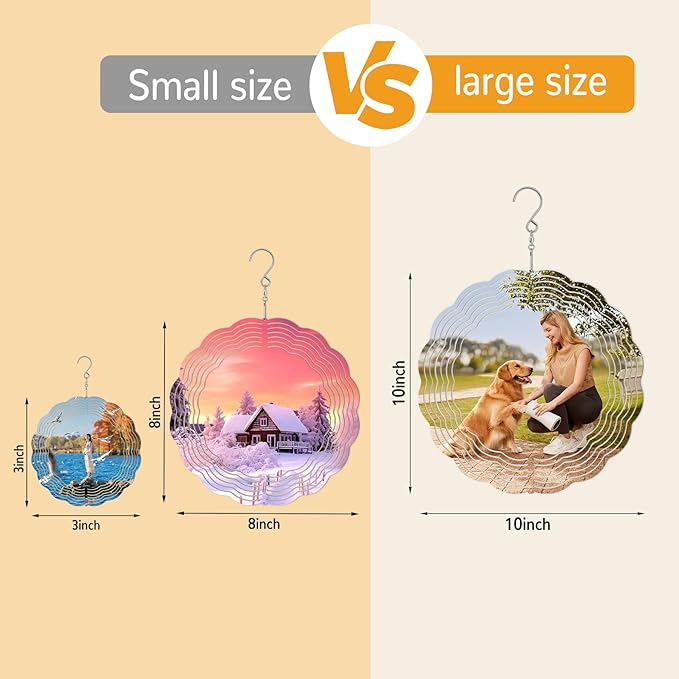 10 Pack Sublimation Wind Spinner Blanks, 10 Inch Sublimation Wind Spinners, 3D Aluminum Metal Hanging Wind Spinner Bulk for Garden Yard Outdoor, Window Porch Decoration for Heat Press Transfer DIY-VerdiqueGarden