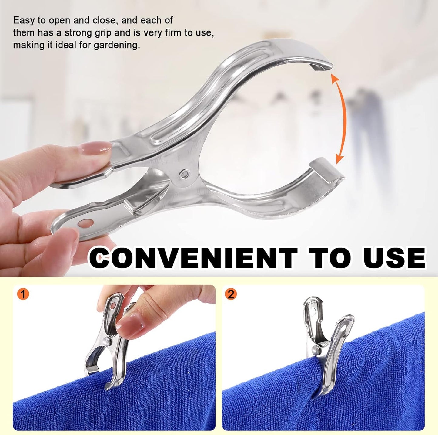 Tanstic 20Pcs 5.1 Inch Stainless Steel Greenhouse Clamps Garden Clips Greenhouse Clips Heavy Duty Garden Clips with Strong Grip and Large Open Mouth for Netting Holding-VerdiqueGarden