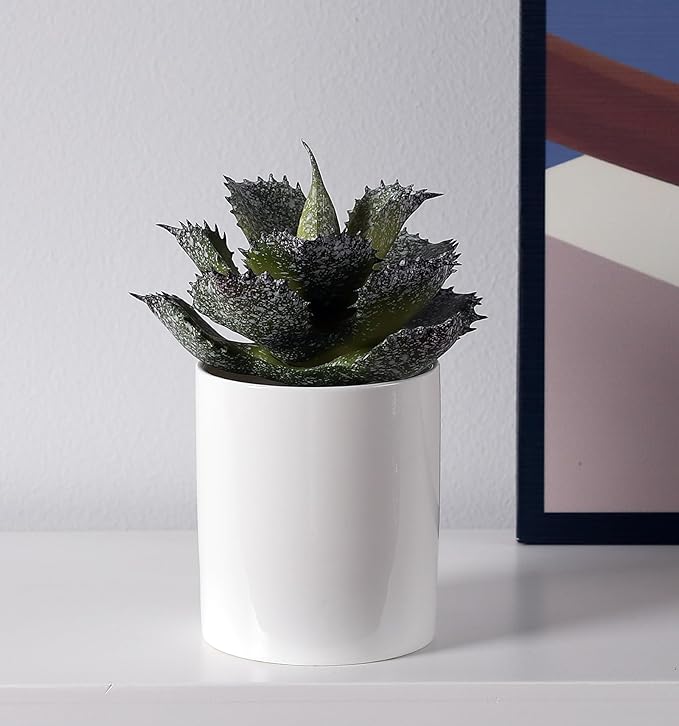 Duovlo Artificial Succulent Plant 5.15 Inch Faux Succulents Agave potatorum Flower Arrangement Craft Wall DIY Materials,Pack of 2 (New Green)-VerdiqueGarden