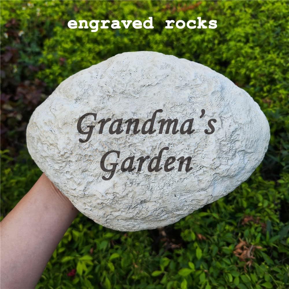 Personalized Decorative Garden Stones Engraved with Any Message, Indoor or Outdoor Welcome Stones Memorial Stones Cemetery Decorations for Housewarming,Memorial Gifts Special Day Gifts,11"X8"-VerdiqueGarden
