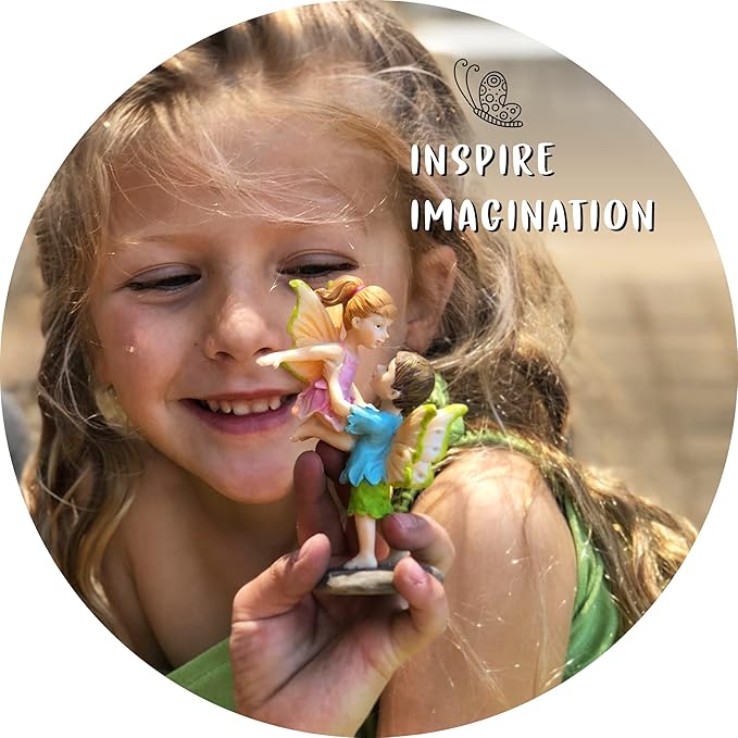 WILD PIXY Miniature Fairy Figurine - Fairy Garden Fairies with an Inspiration Theme, Includes A Fairy Poem and Gift Box, Gorgeous Miniature Garden Decoration for Indoor or Outdoor Fairy Gardens-VerdiqueGarden