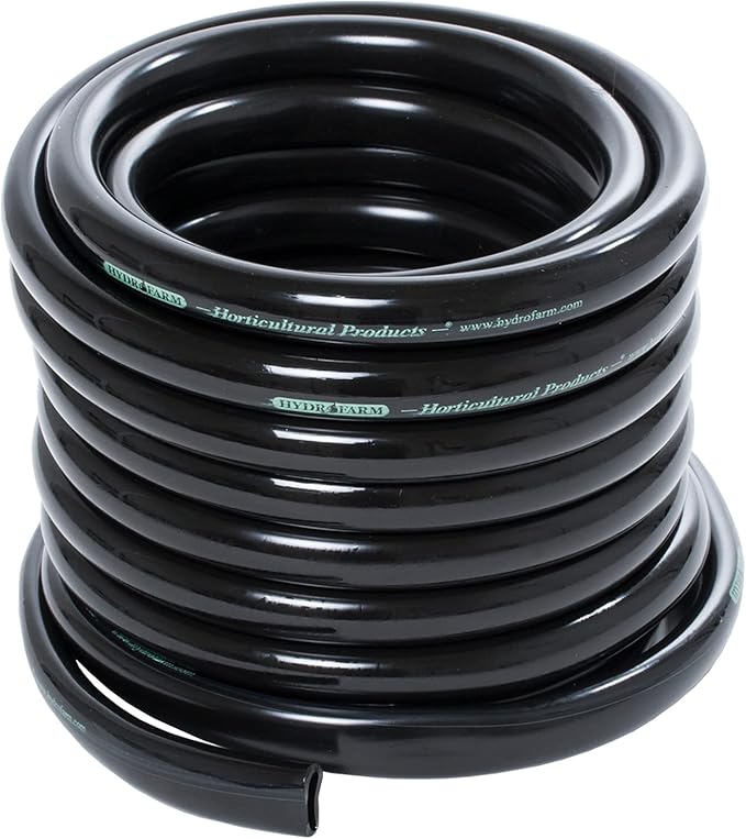Hydrofarm HGTB50GF 1/2-Inch Black, Foot Roll Tubing, 25 feet-VerdiqueGarden