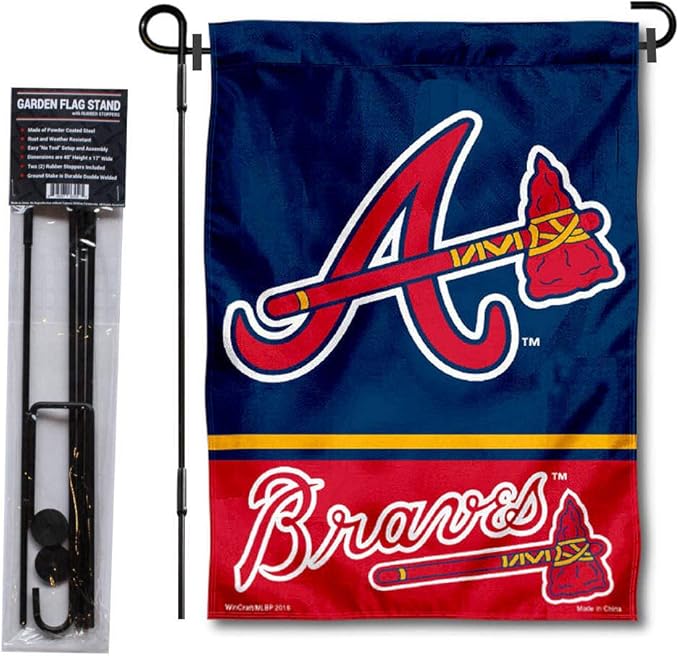 WinCraft Atlanta Garden Flag with Stand Holder-VerdiqueGarden