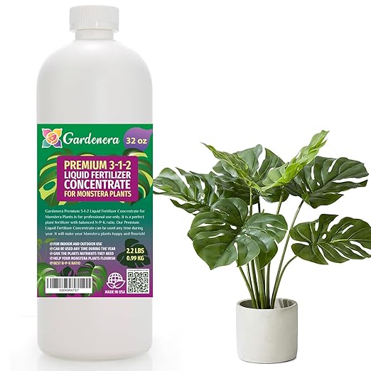 Premium Liquid Monstera Plant Fertilizer - 3-1-2 Concentrate for Indoor Plants and Flowers by Gardenera | Organic Plant Food for Monstera - 32oz-VerdiqueGarden