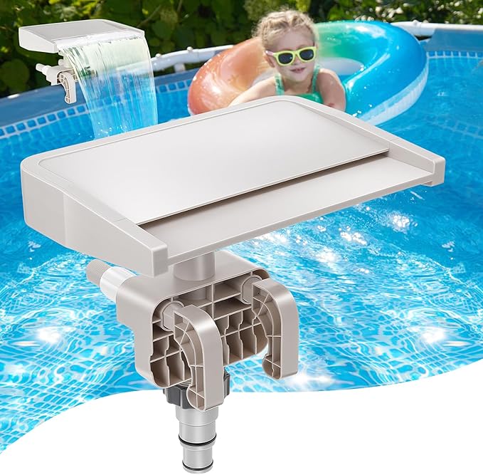 Pool Fountain Waterfall for Above Ground Pools, Smooth Flowing Pool Waterfall, Above Ground Pool Accessories, Cooling and Relaxation Pool Fountain for Outdoor Decor, Swimming Pool-VerdiqueGarden