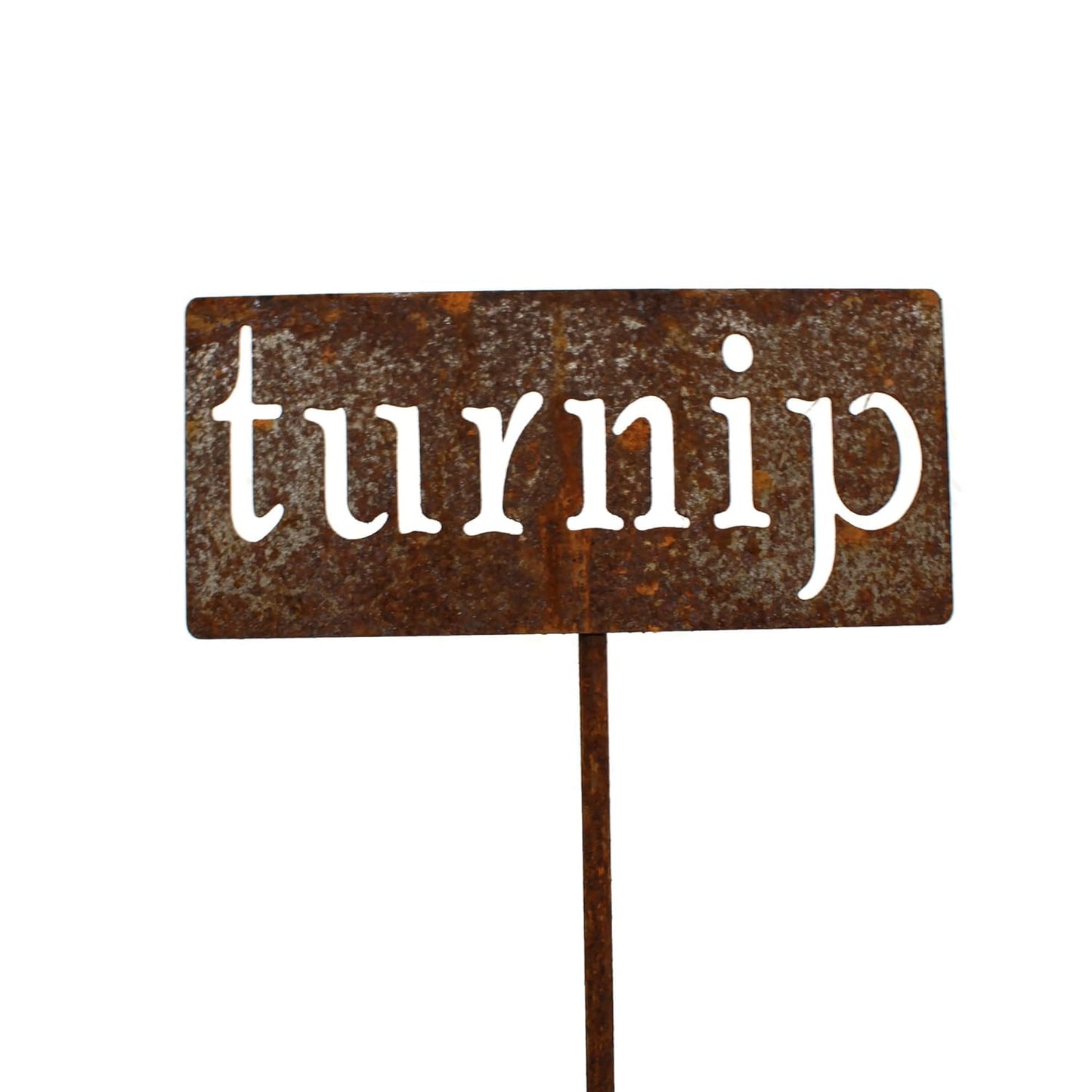 Classic Metal Garden Markers 19 Inches Tall (turnip, Naturally Rusted)-VerdiqueGarden