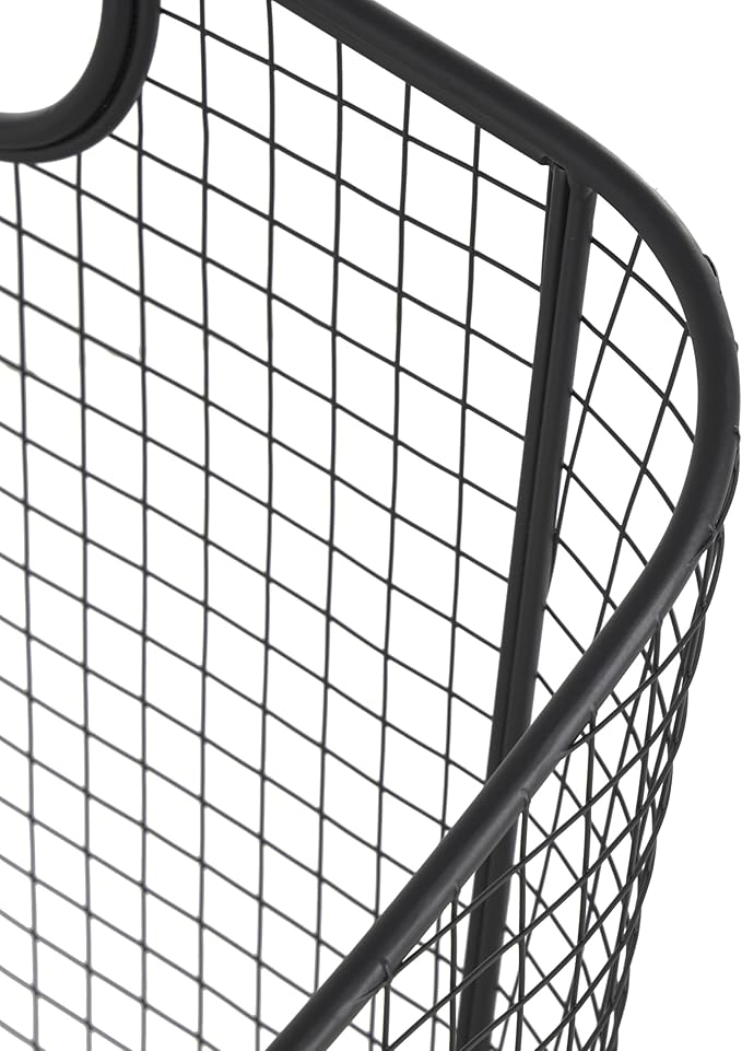 Deco 79 Metal Decorative and Functional Storage Basket Deep Basket Organizer with Round Handles, Basket for Storage 20" x 18" x 20", Black-VerdiqueGarden
