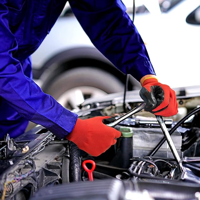 Evridwear Work Gloves with Grip Rubber Coated for Men Women Warehouse Mechanic,12 Pairs Bulk-VerdiqueGarden