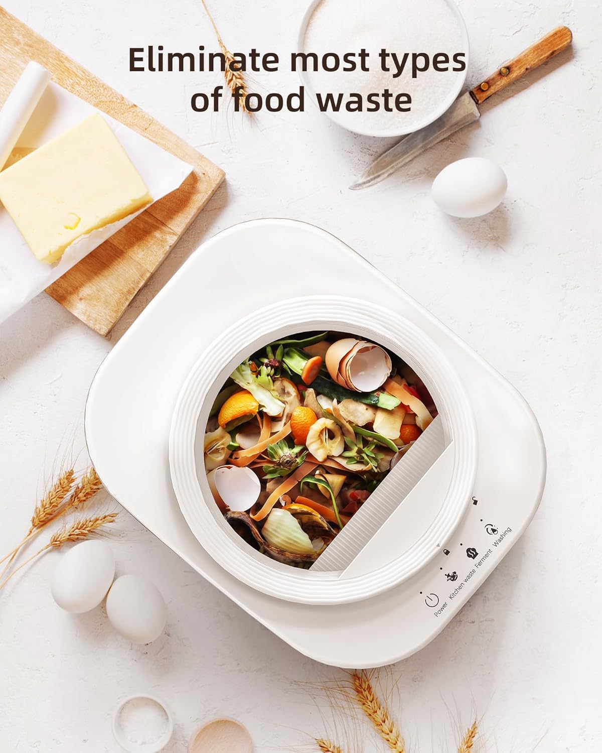 Electric Composter for Kitchen, 4L Countertop Compost Bin, Smart Composter Home Indoor Fertilizer Machine Odorless, Turn Waste to Pre-Compost for Plants-VerdiqueGarden