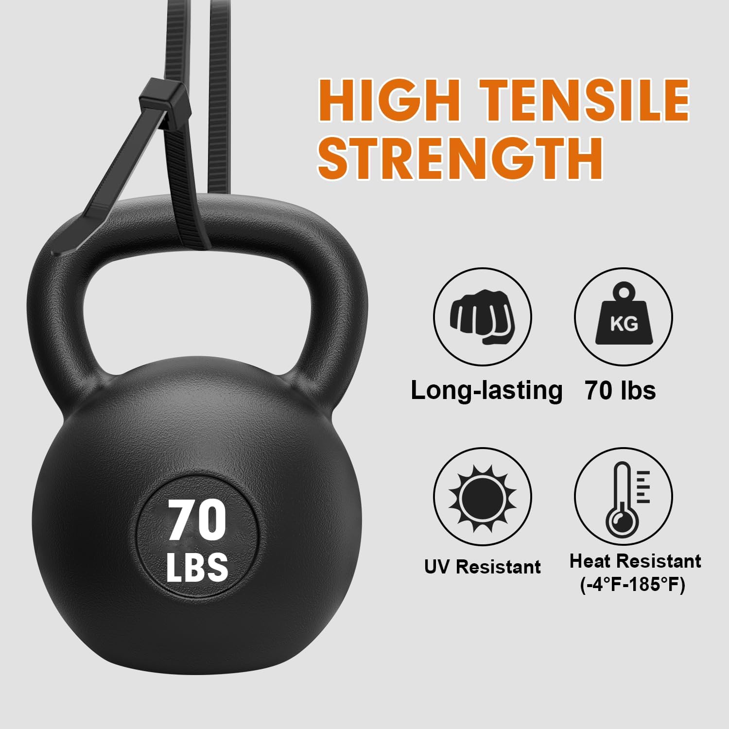 Zip Ties, RAZCC 1200pcs Black Cable Zip Ties 8 Inch, Heavy Duty Plastic Wire Ties with 70lb Tensile Strength, Self-Locking Black Nylon Tie Wraps for Indoor and Outdoor-VerdiqueGarden