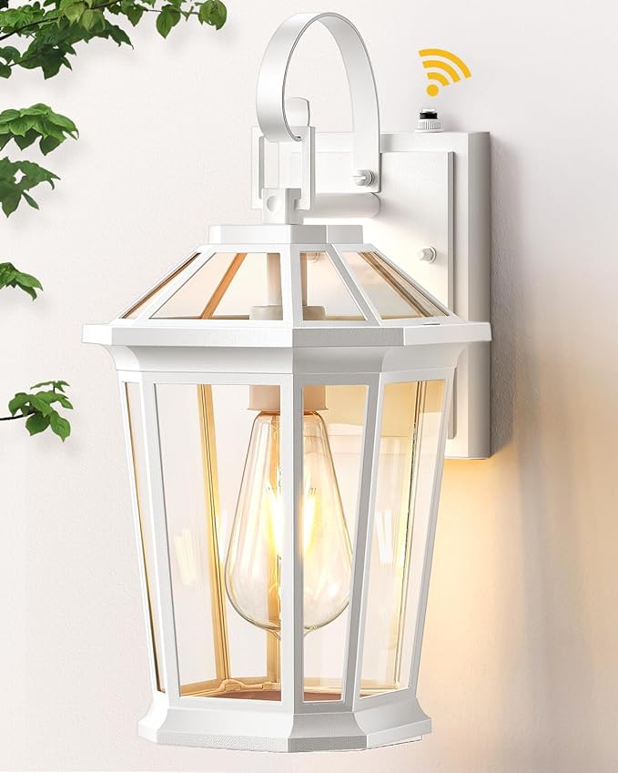 VIANIS Outdoor Porch Lights - Dusk to Dawn Exterior Wall Lights, 100% Anti-Rust Aluminum Waterproof, White Sconce Lanterns for Garage-VerdiqueGarden