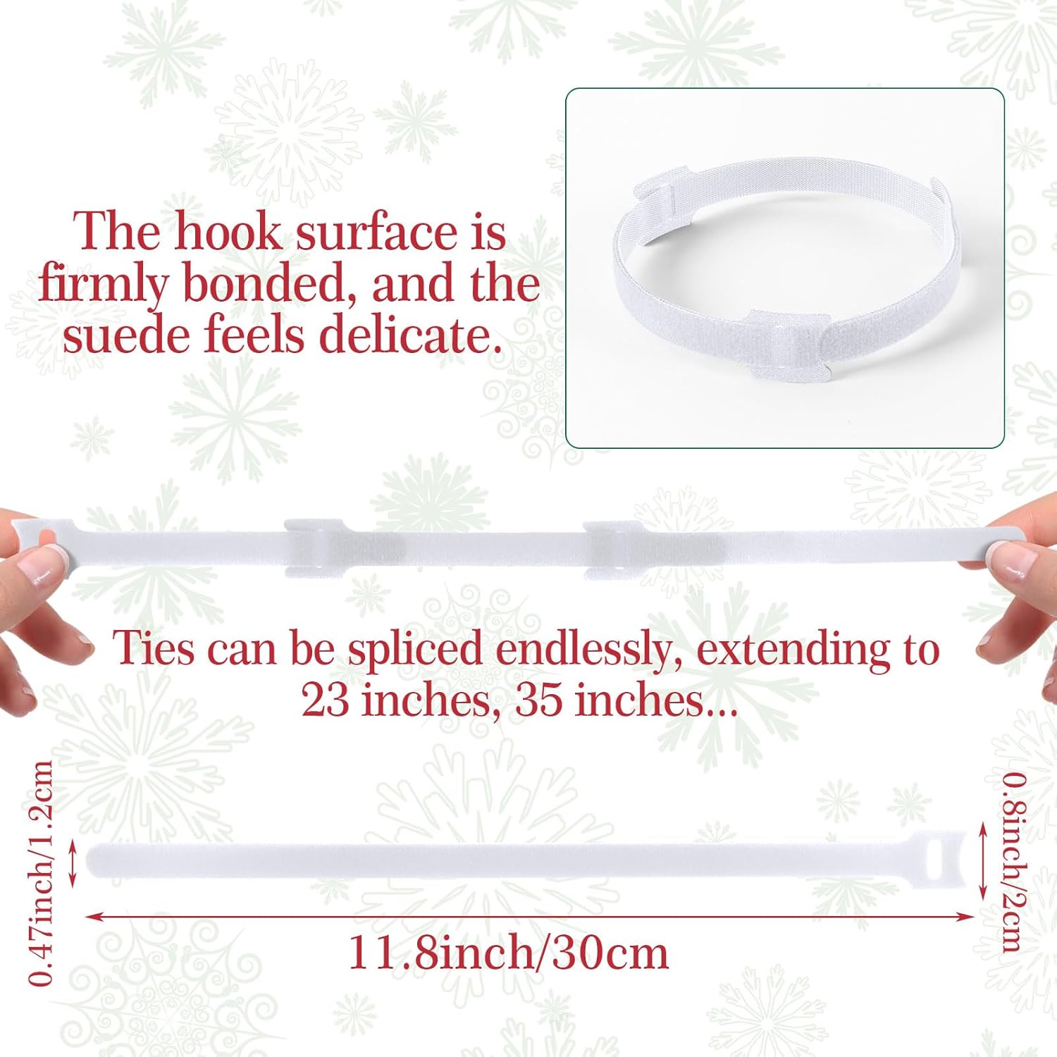 100 Pcs Christmas Garland Ties 12Inch Adjustable Holiday Garland Twist Ties for Holiday Christmas Halloween Tree Wreath Party Yard Wall Doorway Reusable Nylon Garden Cable Straps Decoration(White)-VerdiqueGarden