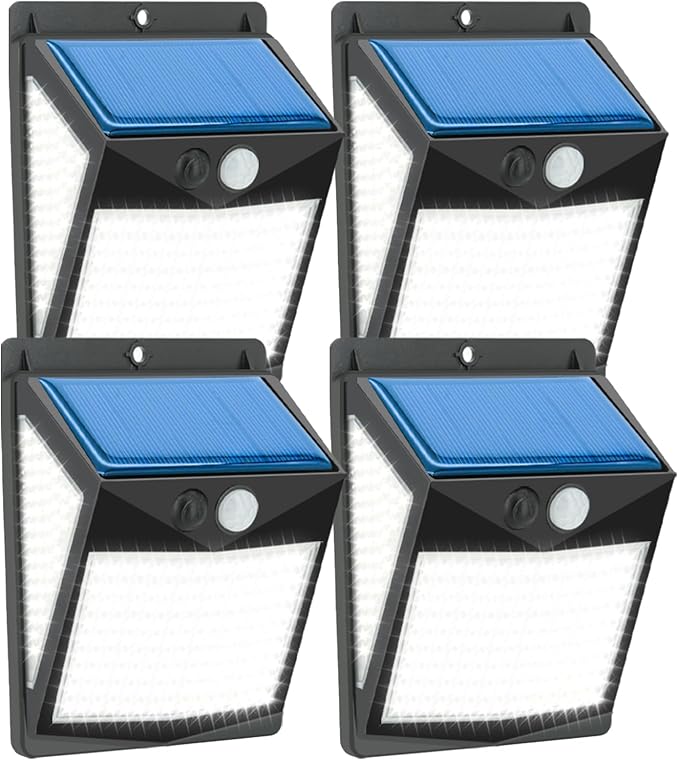 Solar Lights Outdoor 238 LED, 270° Wide Angle Motion Sensor Lights with 3 Modes, IP65 Waterproof Solar Powered Wall Lights for Yard Garden, Patio, Driveway(4 Pack)-VerdiqueGarden