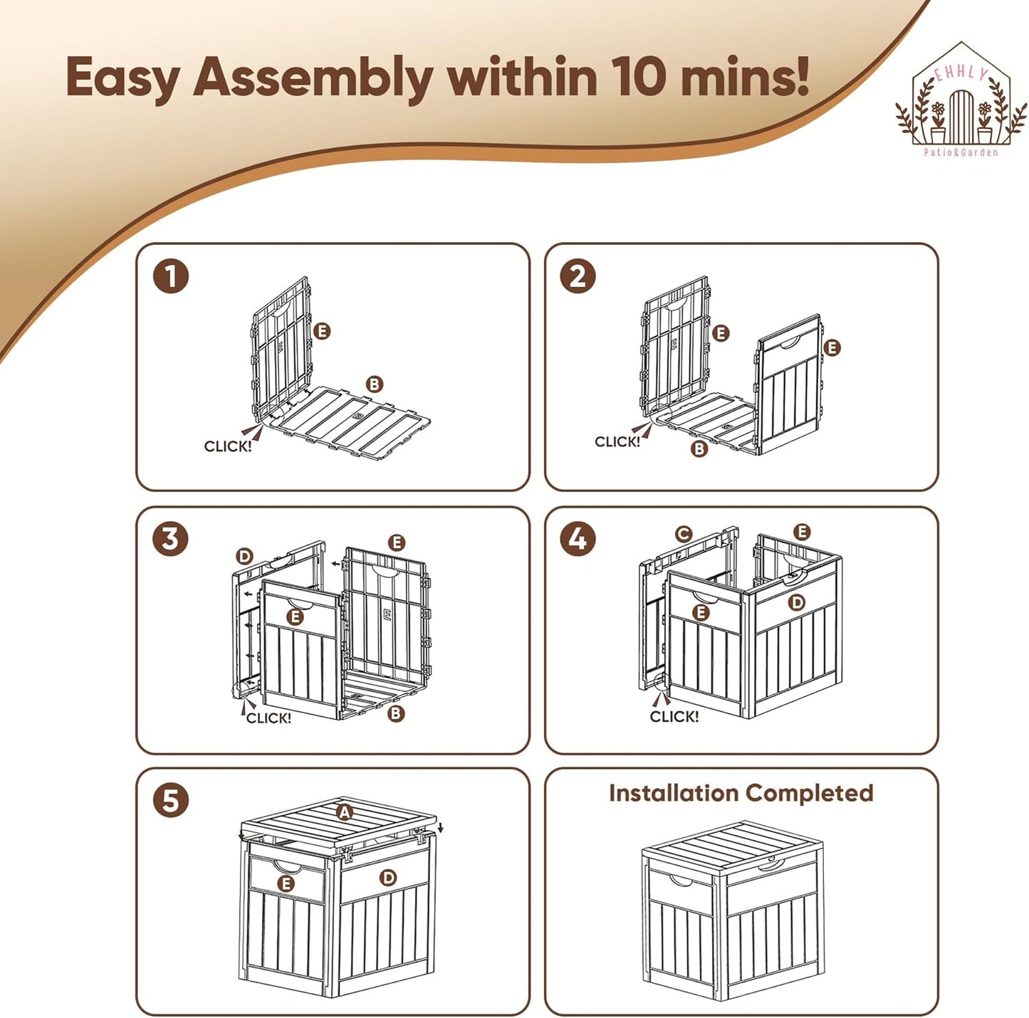 33 Gallon Deck Box, Small Outdoor Storage Box Waterproof, Lockable Secure Package Bin Delivery Box for Outside Front Porch, Patio Cushions Storage Box, Delivery Driver Snack Box for Porch, Black-VerdiqueGarden