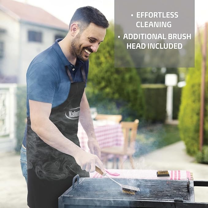 Kaluns Grilling Accessories, Dad Gifts for Christams Grilling Gifts, Heavy Duty Stainless Steel BBQ Grill Tools Set for Outdoor Grill with Aluminum Case and Apron, Dad Birthday Gifts for Men Husband-VerdiqueGarden