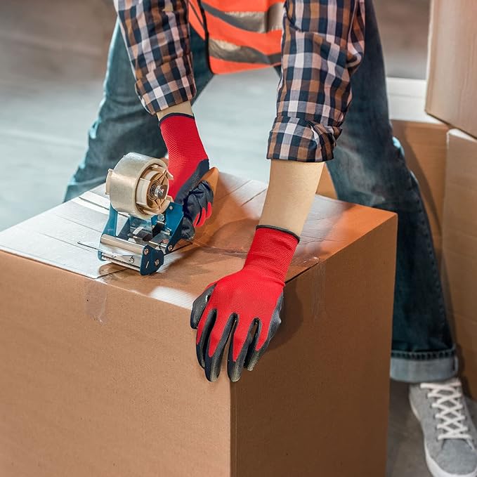 Evridwear Work Gloves with Grip Rubber Coated for Men Women Warehouse Mechanic,12 Pairs Bulk-VerdiqueGarden