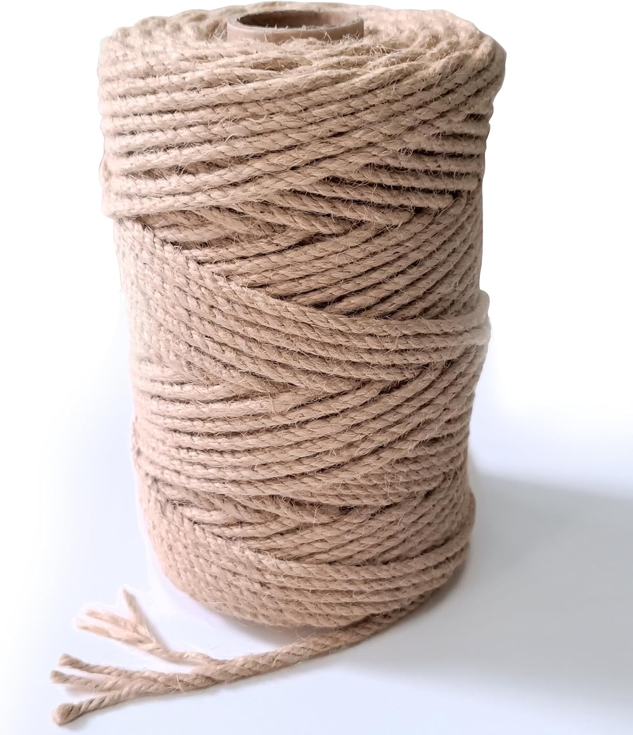 6mm Jute Twine String, 164 Feet 4 Ply Thick Heavy Duty Twine Rope for Crafts, Cat Scratching Post, Cats Toy Making, Gardening Plant, Packing, Bundling, Christmas, Wedding Decor-VerdiqueGarden
