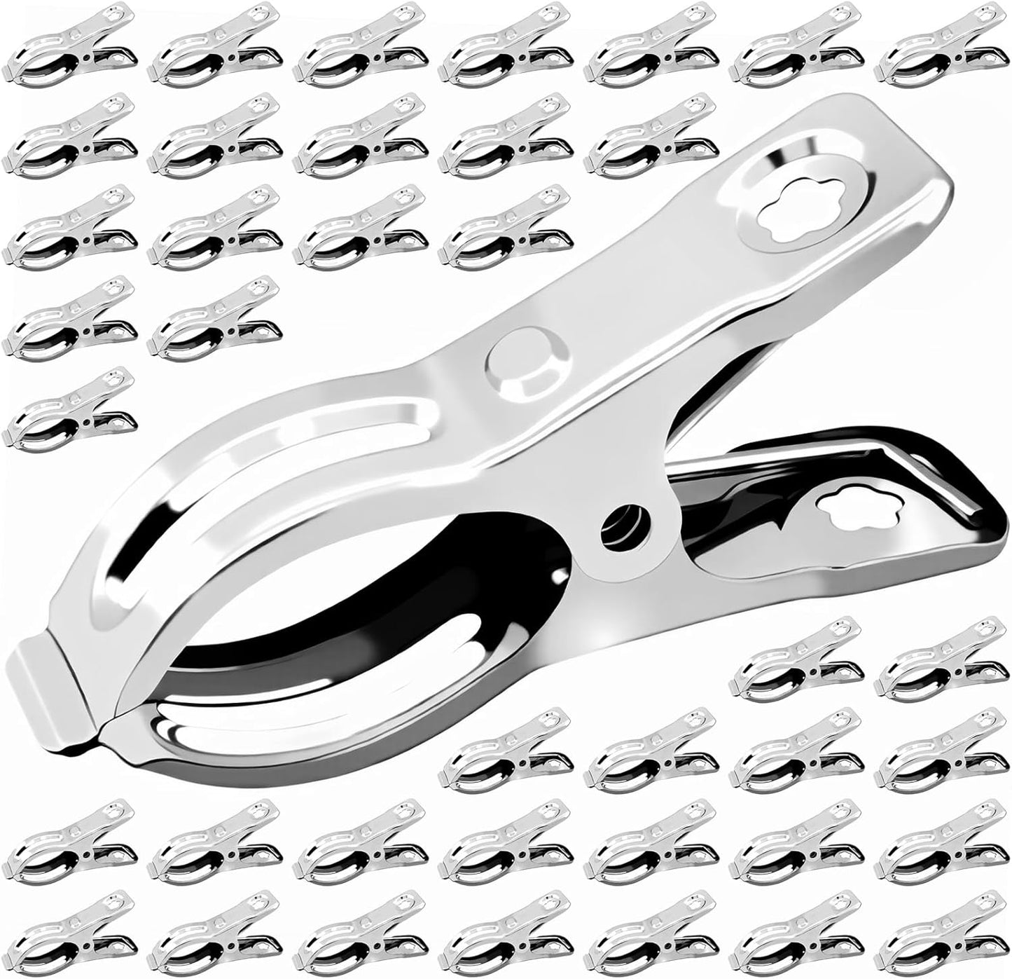 BESTEEL Upgraded 40 PCS Garden Clips, Greenhouse Clamps 100% Stainless Steel Heavy Duty Greenhuose Clips for Netting - Strong Grip to Hold Down Shade Cloth or Plant Cover on Garden Greenhouse Hoops-VerdiqueGarden