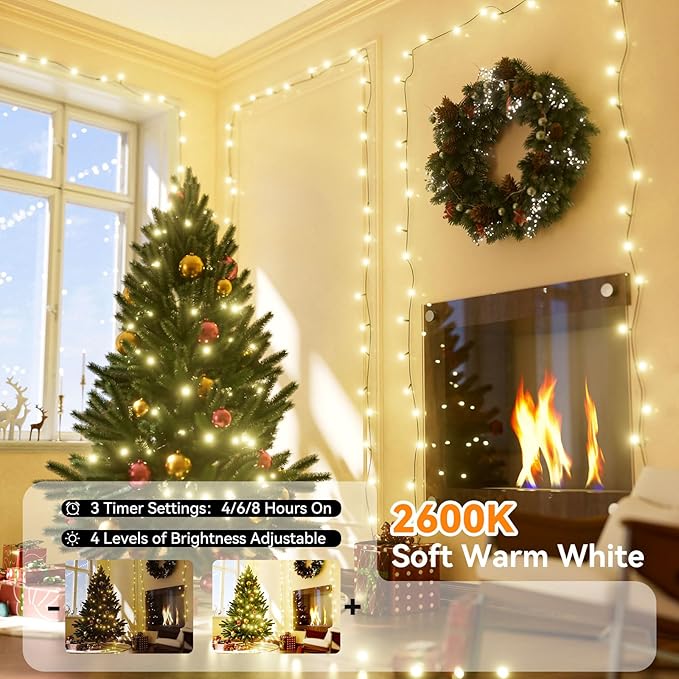 LitHome 164ft 500Led Color Changing String Lights with Remote,35 Colors RGB Christmas Lights with Timer,Dimmable Halloween String Light Outdoor Plug in,Xmas Tree Light Indoor for Fall Party Decor-VerdiqueGarden