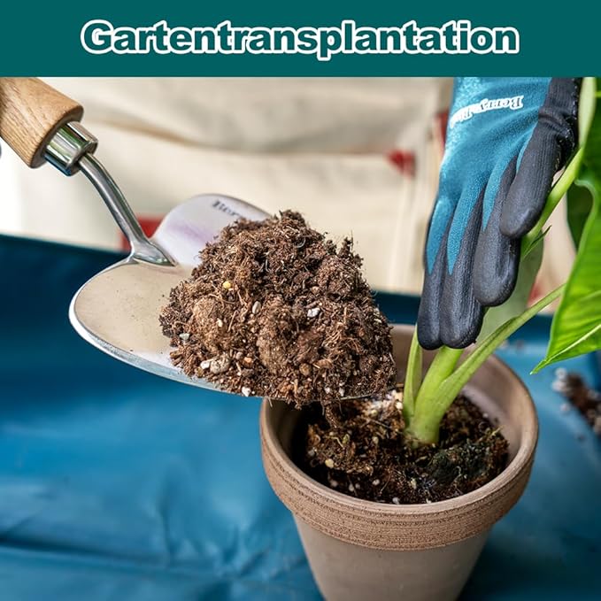 Berry&Bird Perennial Trowel, Oversized Garden Potting Trowel with Sharp Blade Wood Hand Shovel, Stainless Steel Planting Trowel Gardening Tool for Roots,Planting,Digging,Transplanting and Cutting-VerdiqueGarden