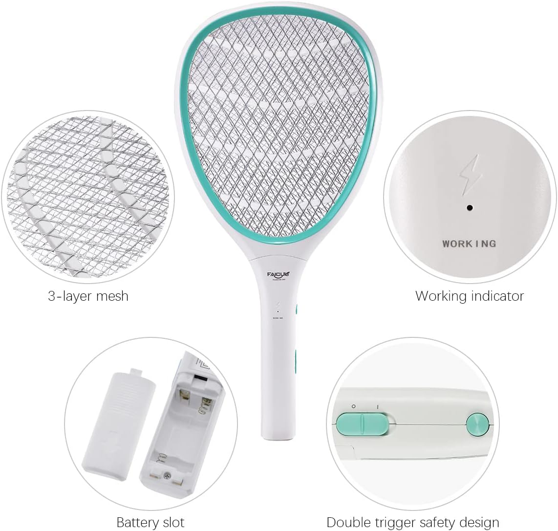 Faicuk Handheld Bug Zapper Racket Electric Fly Swatter-VerdiqueGarden