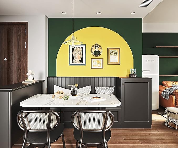 Dimoon 78.7''x17.7'' Yellow Peel and Stick Wallpaper Contact Paper Modern Self Adhesive Wall Paper Removable Renter Friendly Textured Solid Color Shelf Cabinet Vinyl Roll (78.7''x17.7'',Yellow)-VerdiqueGarden