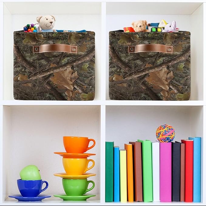 Camouflage Rectangular Storage Basket Organizer Bin Shelf Baskets For Clothes Gifts For Home Office Dorm-VerdiqueGarden