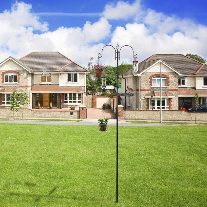 ERYTLLY Bird Feeding Station Kit Bird Feeder Pole Wild Bird Feeder Hanging Kit Planter Hanger Multi Feeder Hanging with Metal Suet Feeder Bird Bath for Attracting Wild Birds-VerdiqueGarden